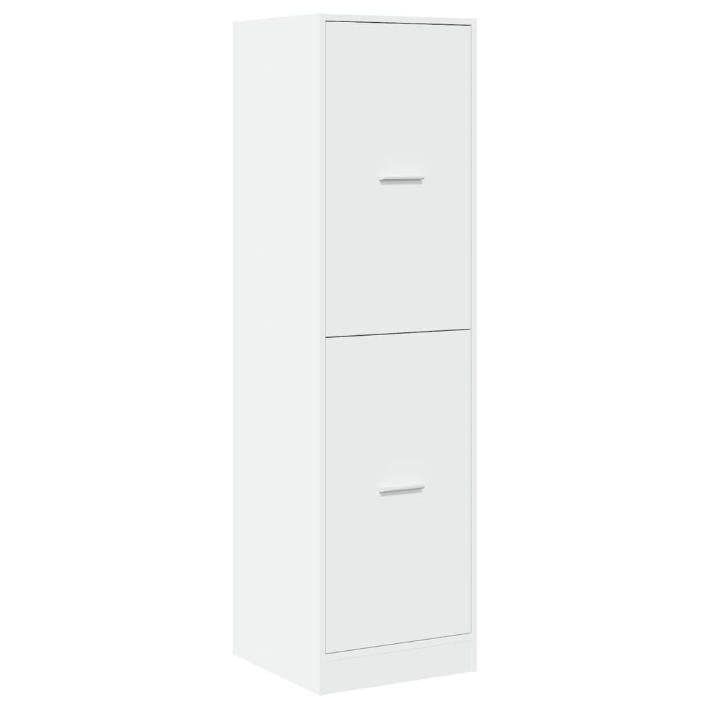 Apothekerschrank Weiß Holzwerkstoff Schlank Aufbewahrungsschrank 40x41x144,5 cm mit 4 Schubladen für Küche Bad Büro Garten