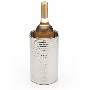 BarCraft Dubbelwandige Roestvrijstalen Wijnkoeler, 12 x 20 Centimeter – Gehamerde Afwerking