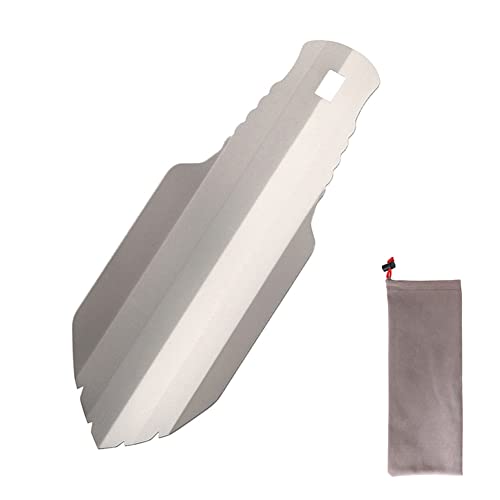 soonbuy Rucksack-Kelle mit Aufbewahrungstasche, Garten-Handschaufel mit Wellenschliff, ultraleichte Titan-Outdoor-Camping-Schaufel, Handschaufel-Kelle für Camping, Wandern, Rucksackreisen Cover