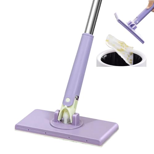 Minifregona con cambio automático de tela | Minis Mopa manos libres | Toalla de cara | Minis Sweepers Mopa | Mopa portátil con cabezal giratorio de 360° para baño, espejos