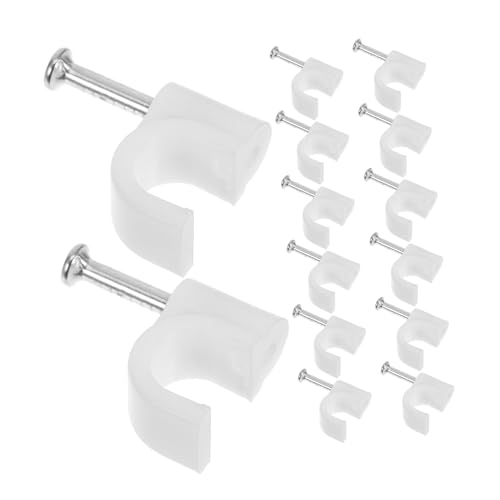 LIFKOME 100pcs Cable Clips Steel Nails Wire Clamp Connectors for Wall Low Voltage Staples Hammer Staples Cable Fasteners