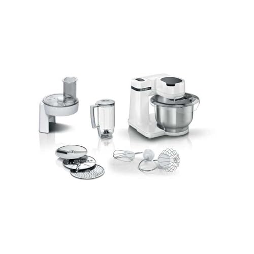 Robot pastelería compacto y multifunción Kitchen Machine Bosch Serie 2 – 700 W – 3,8 L – Blanco