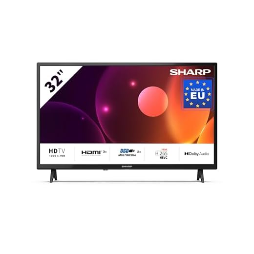 SHARP 32FA2E - 32 Zoll Fernseher (80 cm) HD Ready TV ohne Internet - LED Non-Smart TV ohne Rahmen (HDMI ARC, USB für Multimedia, inkl Receiver)
