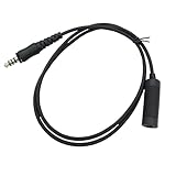 Pdflie 7.1 7.0 U-174/U U-92A/U Headset Extended Extension Cable Helicopter Headphone Extender Connector Straight Corder for Standard Civilian Radio Mono U-174/U Plug(Civilian Wiring,Black,Wired)