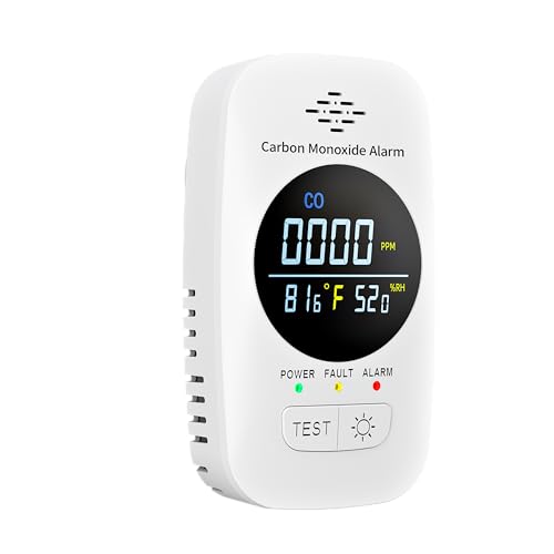 Image of Plug in Carbon Monoxide Detector with Loud Voice Alarm, 3-in-1 CO Alarm Monitor Displays Temperature & Humidity, Adjustable Brightness HD Digital Screen for Home Hotel Office RV Safety, 1 Pack