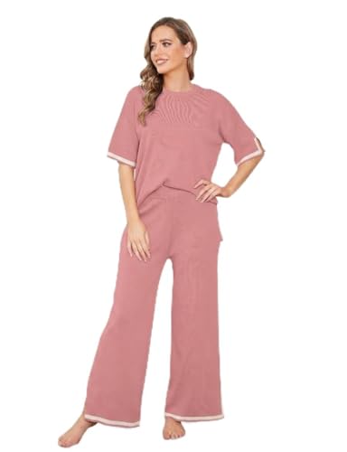 Image of TIGMA Women Casual Summer co ords Set Track Suit Oversized Top Baggy Pant,Top and Pajama Set