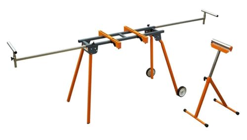 BORA Portamate Miter Saw Stand with Pedestal Roller - Stainless