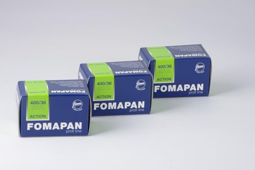 Pack de 3 rollos de película FOMAPAN Action 400 ASA, formato 35 mm, blanco y negro miniatura 2