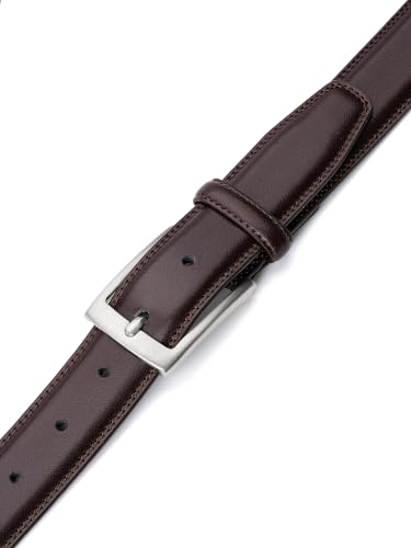 Image of MILORDE Men's Genuine Leather Dress Belt for Work Business and Casual | Handmade, 100% Cow Leather, Fashion & Classic Designs, Multi-Occasion, Gift-Boxed