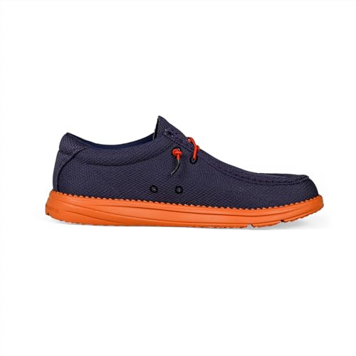 Image of Gator Waders Mens Casual Shoes - Men's Loafers & Slip-Ons Camp Shoes with No-Tie Laces -Arch Support Boat Shoes for Everyday Wear Navy