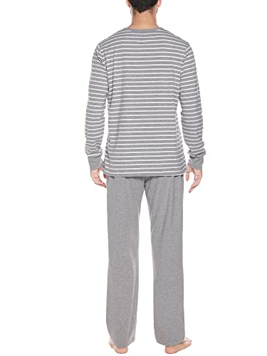 Pyjama en coton pour homme ensemble de nuit d'hiver à rayures - 4