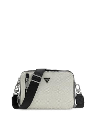 GUESS TORINO CAMERA BAG sac bandoulière double zip homme mode noir
