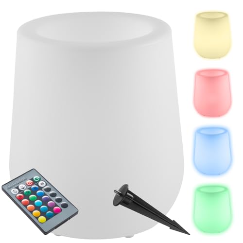 TecTake® Macetero con Luces Led Exterior Jardin con 16 Colores RGB, Mando a...