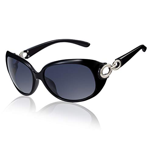 Bloomoak Lunettes de Soleil Femme Surdimensionné Lunettes de Mode Polarisées Protection 100% UV400 HD Visual Clear View
