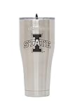 Mammoth Coolers Collegiate Drinkware Rover Iowa State Double Wall Vacuum Insulated Steel 30 oz Bottle, Stainless, Large