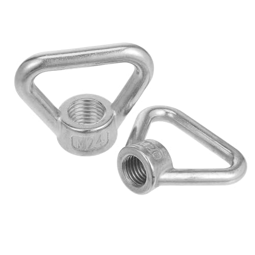 MAGICLULU 2pcs 304 Stainless Steel Lifting Eye Nuts Triangle Threaded Fasteners M20 Industrial Boat Rigging Hardware
