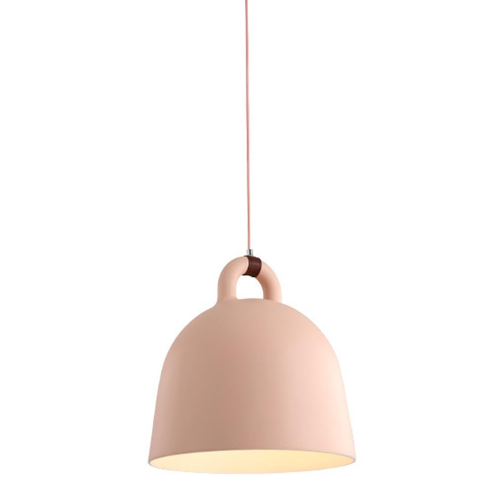 Lampe suspendue rose en résine de 35 cm avec dôme E27 et chaîne réglable