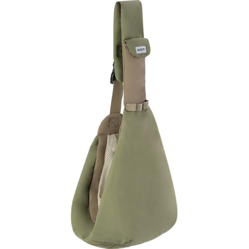 MKIFJGHペット用ショルダーバッグ ペットキャリー 犬用小屋 キャリーバッグ 夏用 軽い 通気性 外から見える 旅行 マット付き 臭気がない 防災 通院用 折り畳み 散歩出かけ 飛び出し防止 全景 シンプル (グリーン)