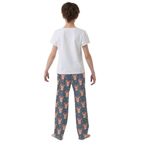 Reinddeer Christmas Balls Boys Long Pants Soft Trousers Elastic Waist Kids Lounge Bottoms with Pockets S-XL3