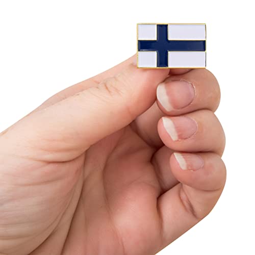Image of Desert Cactus Finland Flag Lapel Pin FIN Finland Made of Metal for Formal Wear, Bag and Hat Jewelry, and Tie Tack