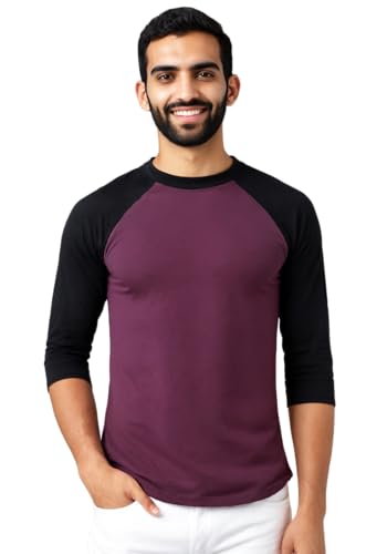 Men's Baseball T-Shirts 3/4 Sleeve Crew Neck Casual Soft Vintage Workout Athletic Classic Fitted Tee Shirt