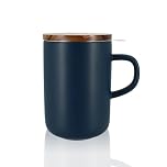Ogo Tea Pot with Wooden Lid, Bleue, 14 x 9 x 14 (cm)