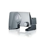 GRAEF. G50 - Elektrischer Allesschneider, Made in Germany, Edelstahl-Wellenschliffmesser Ø 170 mm, Schnittstärke 0-20 mm, Energiesparmotor 170 W, Kindersicherung, Platzsparendes Design, Grau