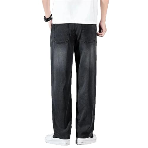 Mens Jeans Summer Business Classic Lyocell Straight Stretch Denim Pants Comfortable Loose Trousers2