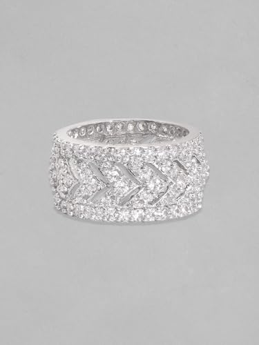 Image of Rubans Ring American Diamond Zirconia Trendy Jewellery Gift for Women & Girls