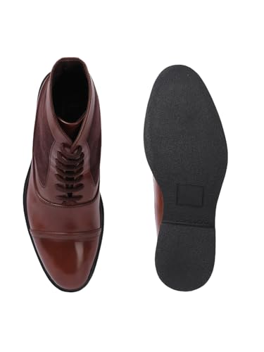 Image of Carlton London Men's Ankle Height Comfortable Lace-Up Round Boot