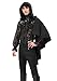 KUOIN Men's Medieval Faux Leather Shoulder Chest Armor, Goth Hooded Half Cape Women Black Steampunk Shrug (Black, XL)