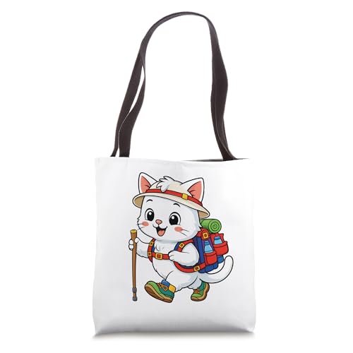 Cat Backpacking Mountain Outdoor Hiking Animals Tote Bag