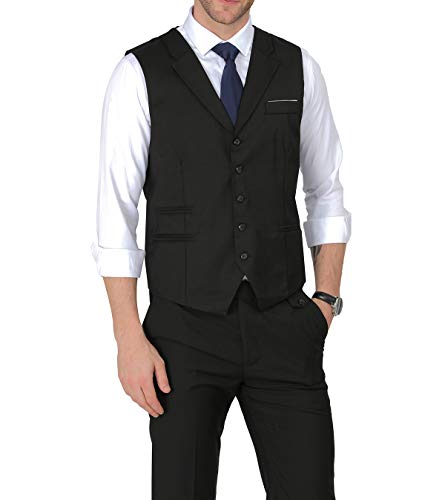 最安値 Gomy ベスト メンズ スーツベスト 襟付き ビジネス 結婚式ベスト 大きいサイズ Xs 6xl ブラック グレー 5902 の価格比較