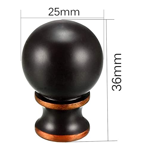 Image of TWDRTDD Lamp Finials,1-1 /2 Inch Tall Retro Oil Rubbed Ball Knob Lamp Shade Finial Decoration for Tabletop Lamps or Floor Lamps (Ball,ORB)