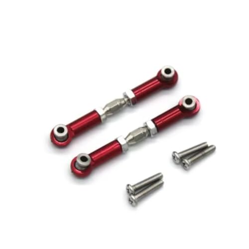 Rc Special Connecting Rod for MJX 14210 14209 1/14 2pcs Metal Steering Rod RC Car Trucks Off-Road Tracked Vehicles Parts and Accessories Upgrades Replacement Use(Red)