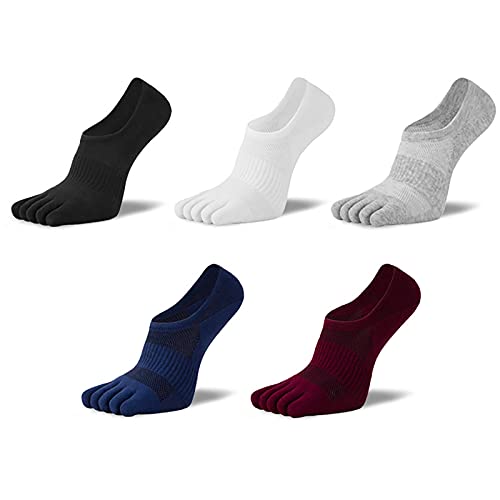 Taloit Chaussettes de compression orthopédiques pour homme - Doublure ultra basse avec languette en gel respirant - Chaussettes à cinq doigts Cover