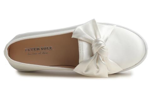 Image of FEVERSOLE Women's Casual Slip On Sneaker Fashion Bow Tie Loafer Flats