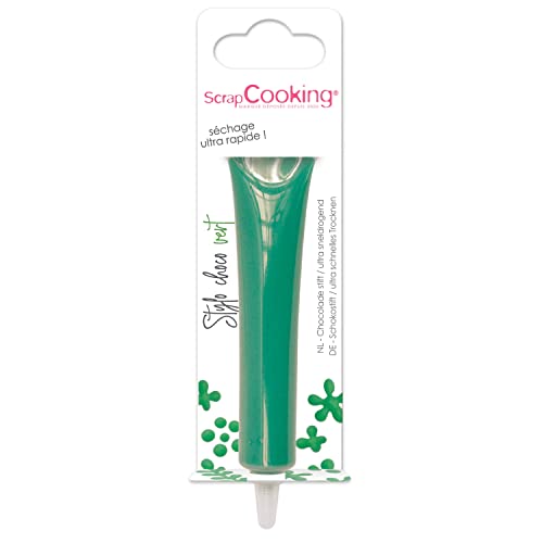 ScrapCooking - Stylo Choco Vert - Crayon Alimentaire Pâtisserie 25 g - Stylo Décoratif Comestible - Écrire & Dessiner sur Desserts, Gâteaux & Biscuits Noël Anniversaire Football - 6802