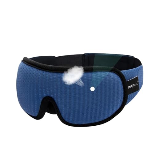 3D睡眠アイマスク 睡眠用 低反発フォーム アイシェード 目隠し 睡眠補助 フェイスアイパッチマスク 旅行 カップルギフト(Blue)