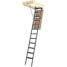LME 7 ft. 9 in. to 9 ft. 4 in. Insulated Steel Attic Ladder, 25 in. x 47 in. with 400 lbs. Maximum Load Capacity