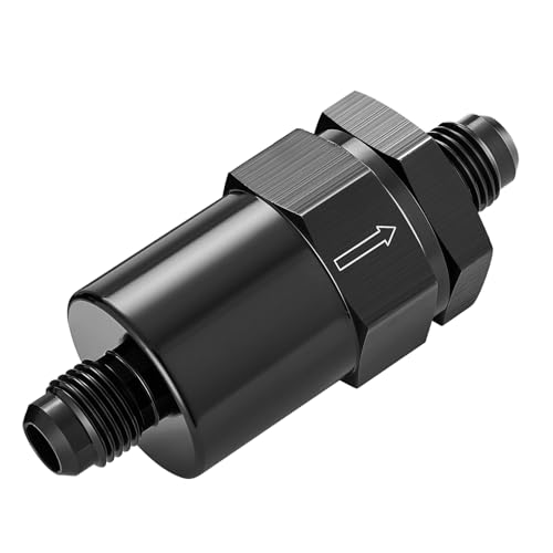 EVIL ENERGY 6AN Billet Inline Fuel Filter 30 Micron Aluminum Black for Car EFI & Carb Fuel Systems Motorcycle and Boats