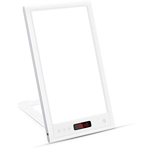 Tragbar Tageslichtlampe UV frei 12000 Lux LED Therapie Licht Sonne Lampe zum Zuhause Büro, Berühren Steuerung mit Stufenlos Helligkeit und Timer