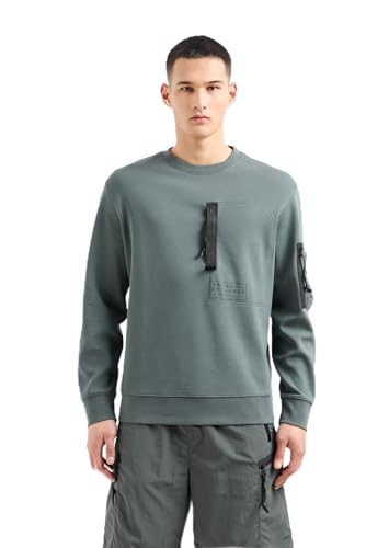 Armani Exchange Men's Utility Sweatshirt with Fashion Zippers