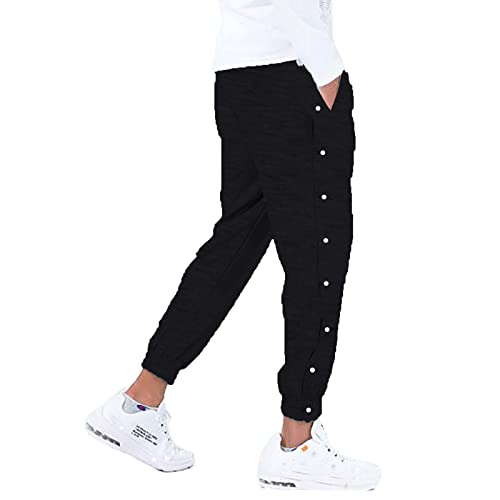 Generisch Pantalones de entrenamiento para hombre con abertura lateral, informales, elásticos, transpirables, para el día a día, pantalones deportivos de jogging, bolsillos, respetuosos con la piel