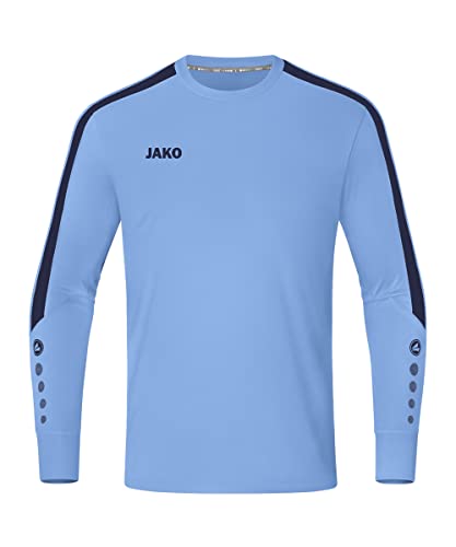 JAKO Kinder Torwart-Trikot Power (Langarm), SkyBlue/Marine, 152