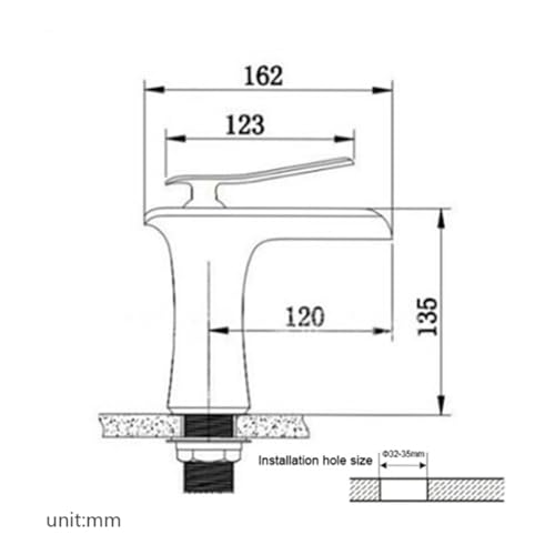 Grifo de lavabo blanco LWX con maneta de tocador de baño de granas 4