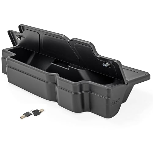 Rough Country Under Seat Storage for Ram 1500 Crew Cab (2019-2026) - Custom Rear Under Seat Organizer Tray with Lockable Lid
