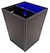Hospitality Source Black Leatherette Recycle Waste Bin with Dual Liners for Home or Office. 14.5 Quart Capacity.