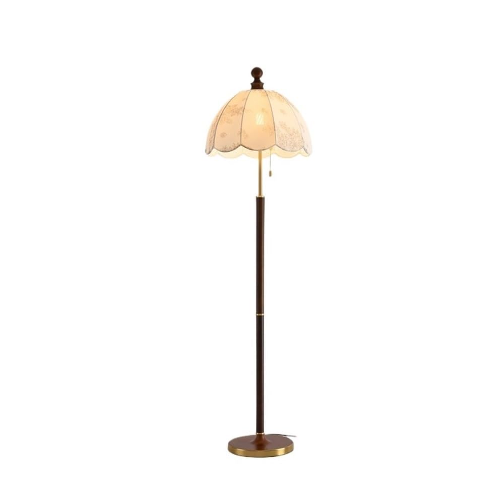 E7v2T9k6 Standard Lamp Fabric Lamp Shade Vintage Floor Study Bedroom Bedside Decorative Living Room Sofa Side Standing Lamps Corner