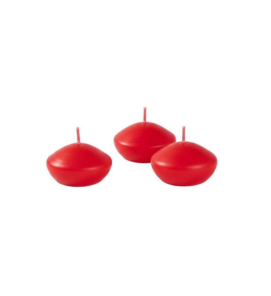 Cereria di Giorgio Risthò Floating Candles, Paraffin Wax, Red, 4.5 cm, Pack of 20